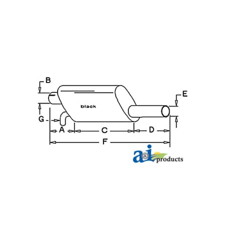 A & I Products Muffler 45" x12" x6" A-70259460